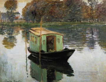 クロード・モネ Painting - スタジオボート 1874年 クロード・モネ